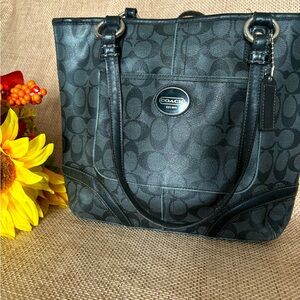 Coach black and gray shoulder bag
